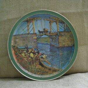 Vintage Sunshine Van Gogh Langlois Bridge Metal Serving Tray